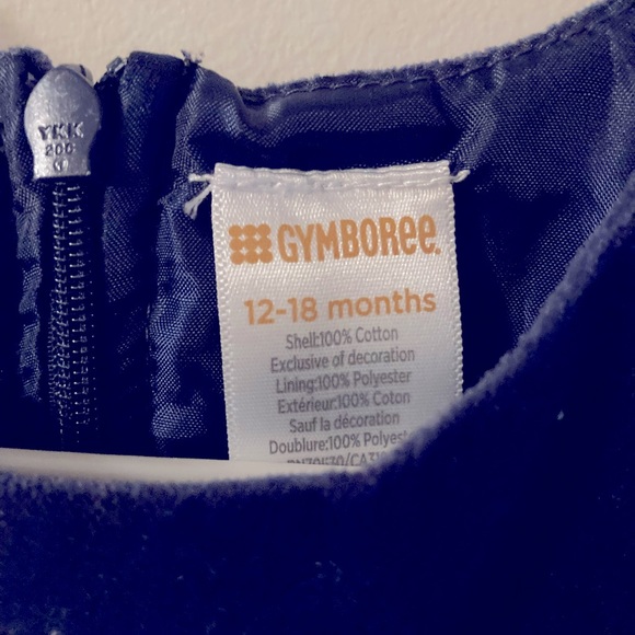 Gymboree Navy Blue Party Dress with Big Gold Bow Fancy Baby Girl Dress - Picture 5 of 5